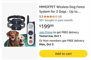 Training collar MIMOFPET Wireless Dog Fence System for 2 Dogs - Up to...