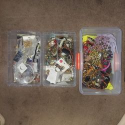 3 Tubs Of Costume Jewelry 