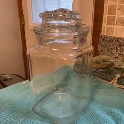 9” Glass Jar With Cover