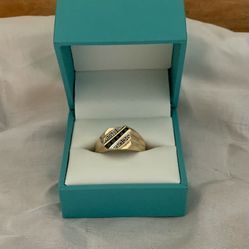 Mens Sapphire & Diamond Ring