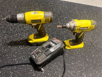 Ryobi drill and driver set with battery