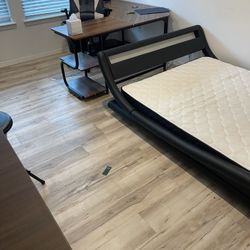 Remote-Lit Queen Bed And Mattress