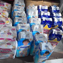 Japanese Diapers Merries And Moony All Sizes 