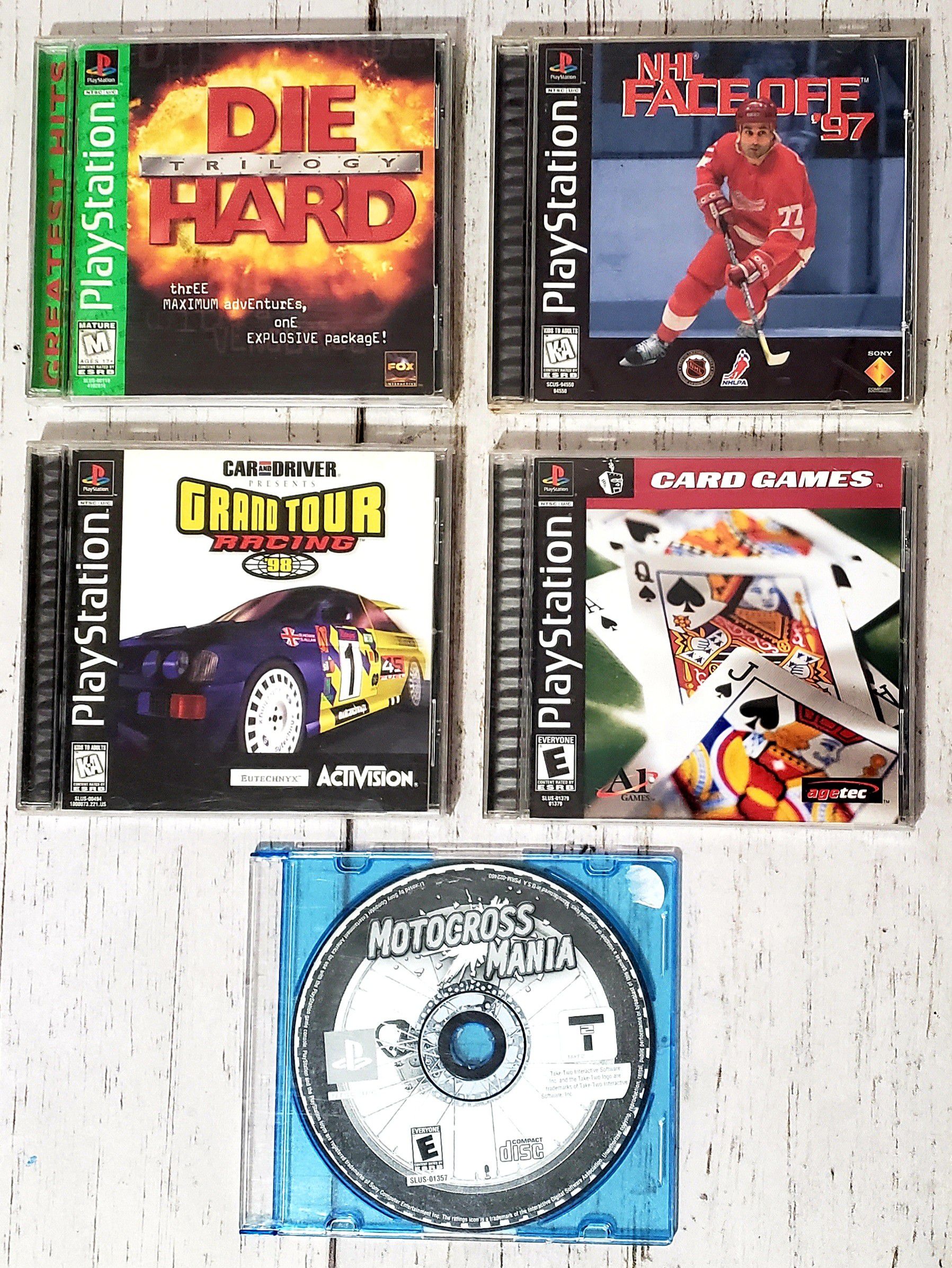 Lot of 5 PS1 Games Sony PlayStation All Complete TESTED - Die Hard Trilogy etc..