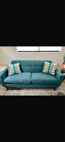 Teal Sofa and Chair