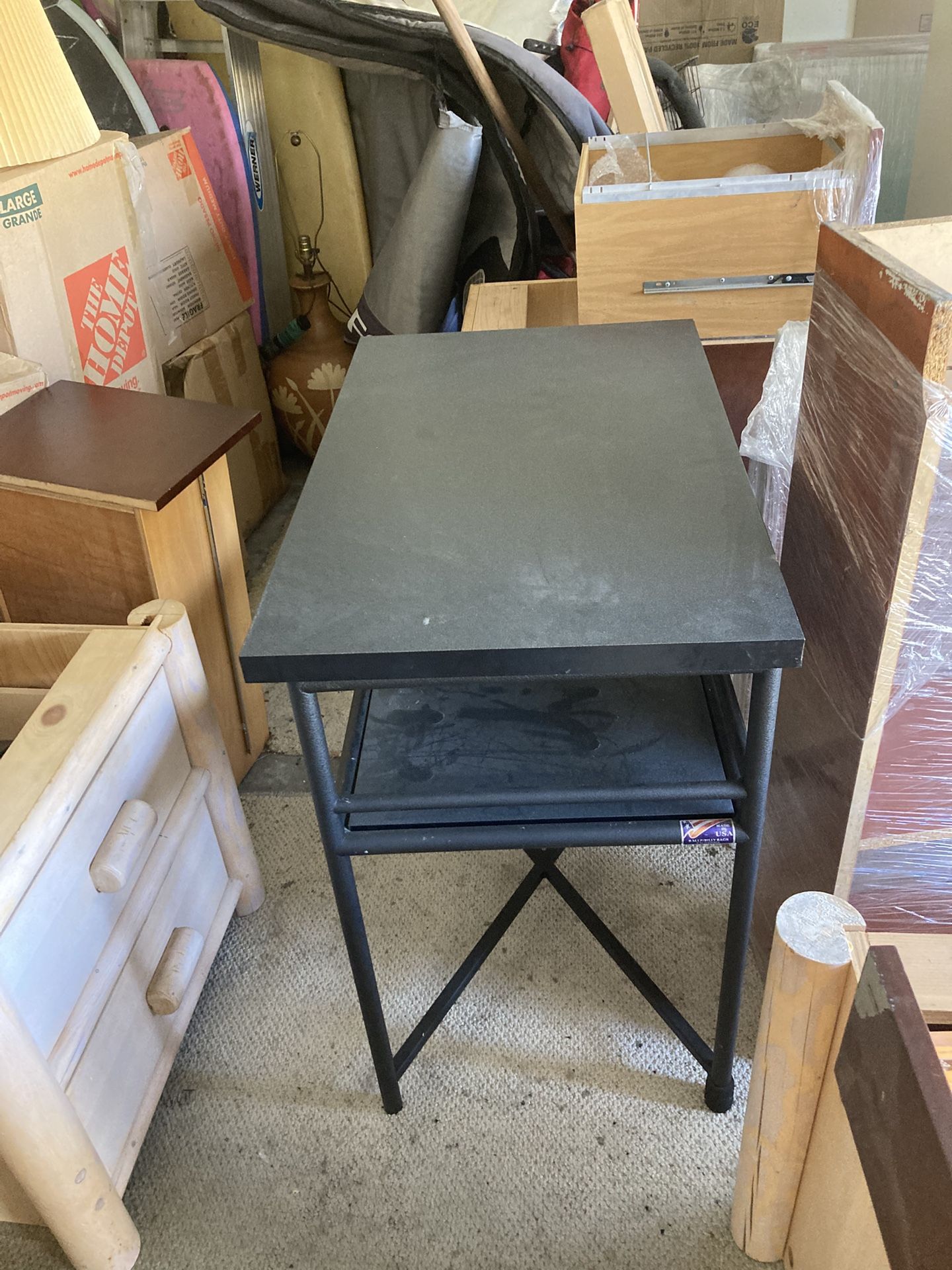 Black Swivel Table For TV - Computer- Printer