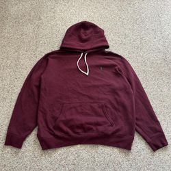 Burgundy Polo Ralp Lauren Zip Up Hoodie
