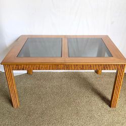 Smith & Hawken Wooden & Glass Dining Table