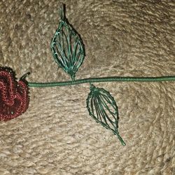 Handmade Metal Wire Red Rose Home Decor Gift 
