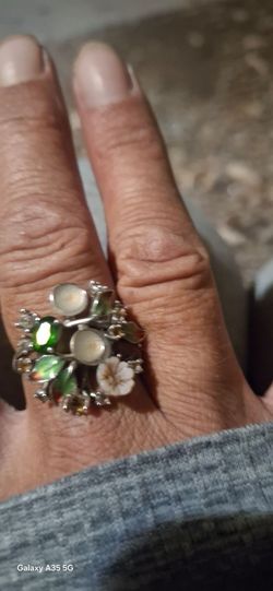 Vintage Mother of Pearl. 925 Sterling Silver