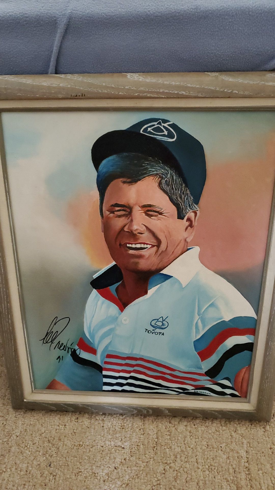 Lee Trevino canvas picture in frame autograph