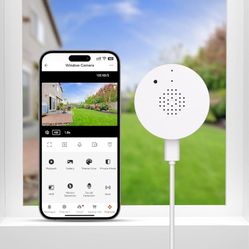 2K Window Cam for Home Security W/ Color Night Vision, 2.4GHz WiFi Human/Motion Detection