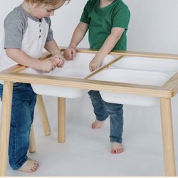 Wooden Kids Sensory Activity Table with Bins, new