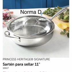 Sartén De 11” Heritage Signature Nuevo En Su Caja 🌺 Princess House 🌺