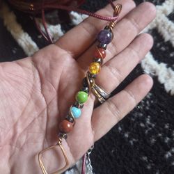 Handmade Chakra Multicolor Beaded Copper Wrapped Pendant