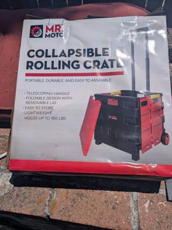 Collapsible rolling crate