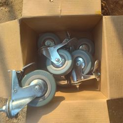 Swivel Caster Wheels With Brake- 6 Pieces 