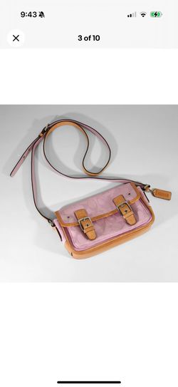 Coach pink and tan satchel style bag