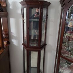 Lighted Curio Cabinet With Glass Shelves 