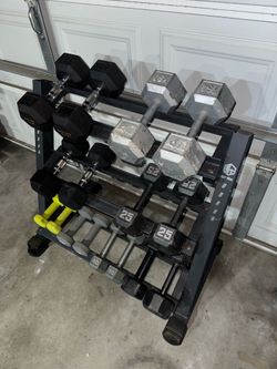 Dumbbell weight set with dumbbell rack *free rowing machine*