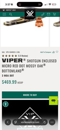 VIPER® ENCLOSED MICRO RED DOT MOSSY OAK® BOTTOMLAND®