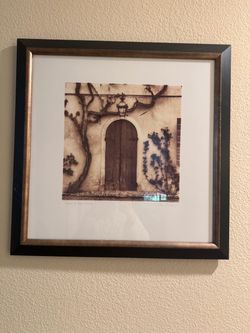 Framed Art Photo of Rustic Arched Door