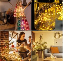 YJFWAL 24Pack 20LED Wine Bottle Lights with Cork, Silver Copper Wire Fairy Mini