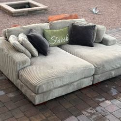 🌟 HOLIDAY SALE - 2 Modules Camel Brown Chaise Sofa Sectional For Small Spaces 🌟