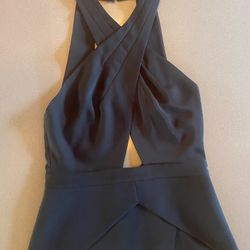 BCBGMAXAZRIA REMMIE HALTER PEPLUM