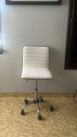 Rolling White Vanity chair