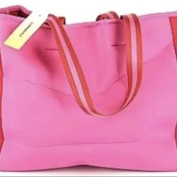 SUMMERSALT - Neoprene Beach Tote in Pink/Red