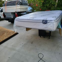 Queen size thick pillow top bed can deliver 