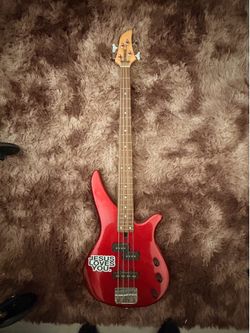 Red Fender Bass Guitar