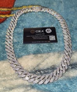 White gold plated 24’ moissinite chain