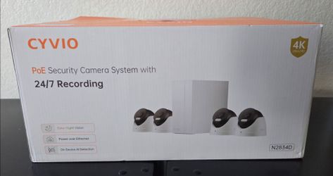 4K PoE Security Camera System, 4 Cameras NO INTERNET NEEDED