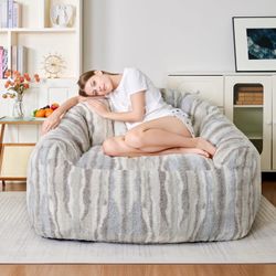 Bean Bag Chair for Adults, 49.2" Comfy Beanbag with Handle, Lazy Sofa Chair with Armrest, Great for Reading Gaming Watching TV, Living Room and Bedroo