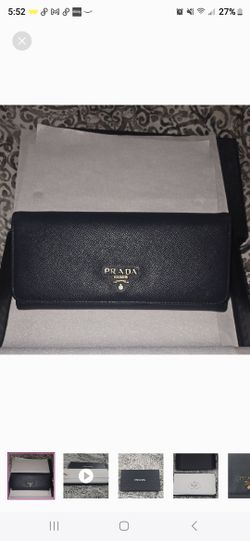 Authentic Prada Wallet In Navey And Gold