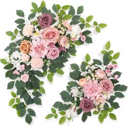 New Pack of 2 Wedding Arch, Artificial Flowers, Wedding Decor,Flower Garland Be Suited to Banquet, Party, Reception Entrance Welcome Sign and Backgrou