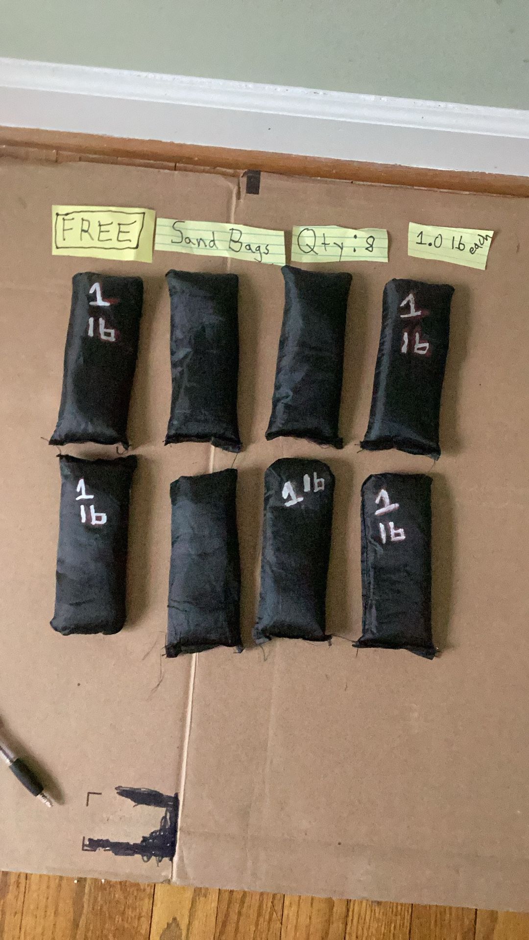 FREE — Weight Sand Bags — Qty 8 — 1.0 Lb Each
