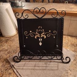 Black Metal Cookbook Stand Or iPad Stand-NEW 