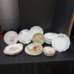 Vintage Porcelain Hand Painted Decorative Plate Lot 