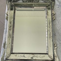 Beautiful Mid 20th Century Venetian Beveled Mirror 