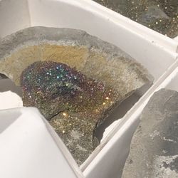 Extremely Rare rainbow Pyrite Geode 