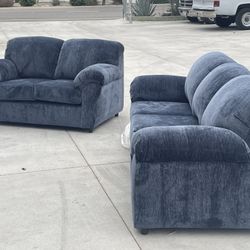 Blue Sofa And Love Seat