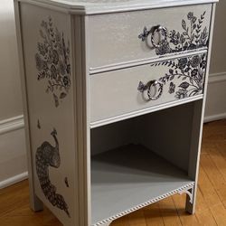 Small Sewing Cabinet French Grey Peacock 