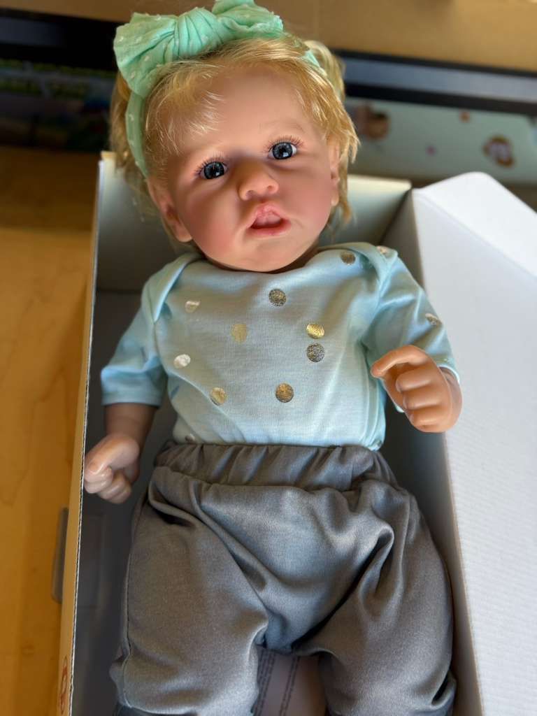 Realistic Reborn Baby Dolls Sleeping Girl 20 Inch Real Life Baby Doll Eyes Open Lifelike Newborn Babies Dolls Poseable with Soft Vinyl & Cloth Body f