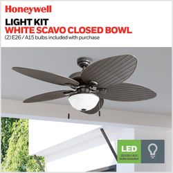 Ceiling Fans Inland Breeze Tropical 52 Inch Indoor Outdoor Ceiling Fan with Light, Pull Chain, 5 Blades with Reversible Motor, Bronze  Effi