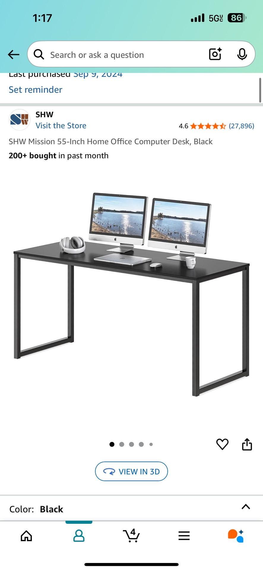 55 Inch Computer Desk