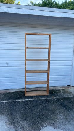 Wooden bookshelves