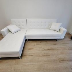 White Small Sectional Sofa White Leather